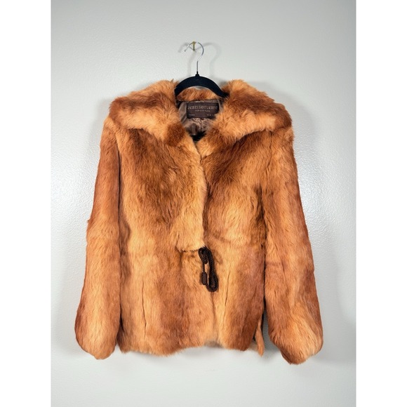 Jacques Saint Laurent Jackets & Blazers - Vintage Jacques Saint Laurent Real Fur‎ Coat Womens Brown Red Fox Rabbit READ